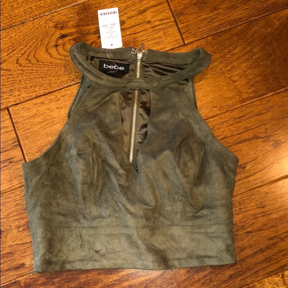 NWT bebe Green Crop Top